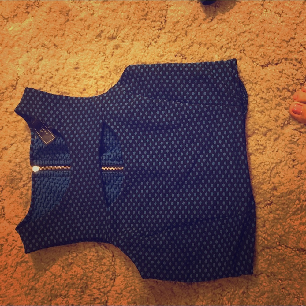 Polka Dot Blue/black Croptop
